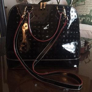 Arcadia Black Satchel Handbag